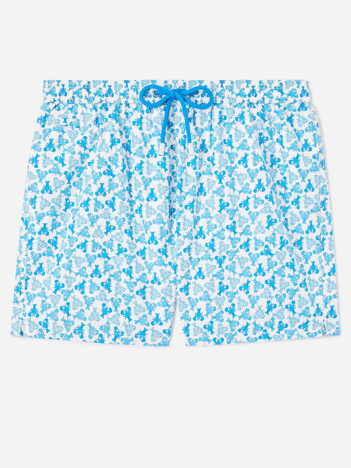 Short de bain Lighting Micro Fantasy à imprimé homard blanc 