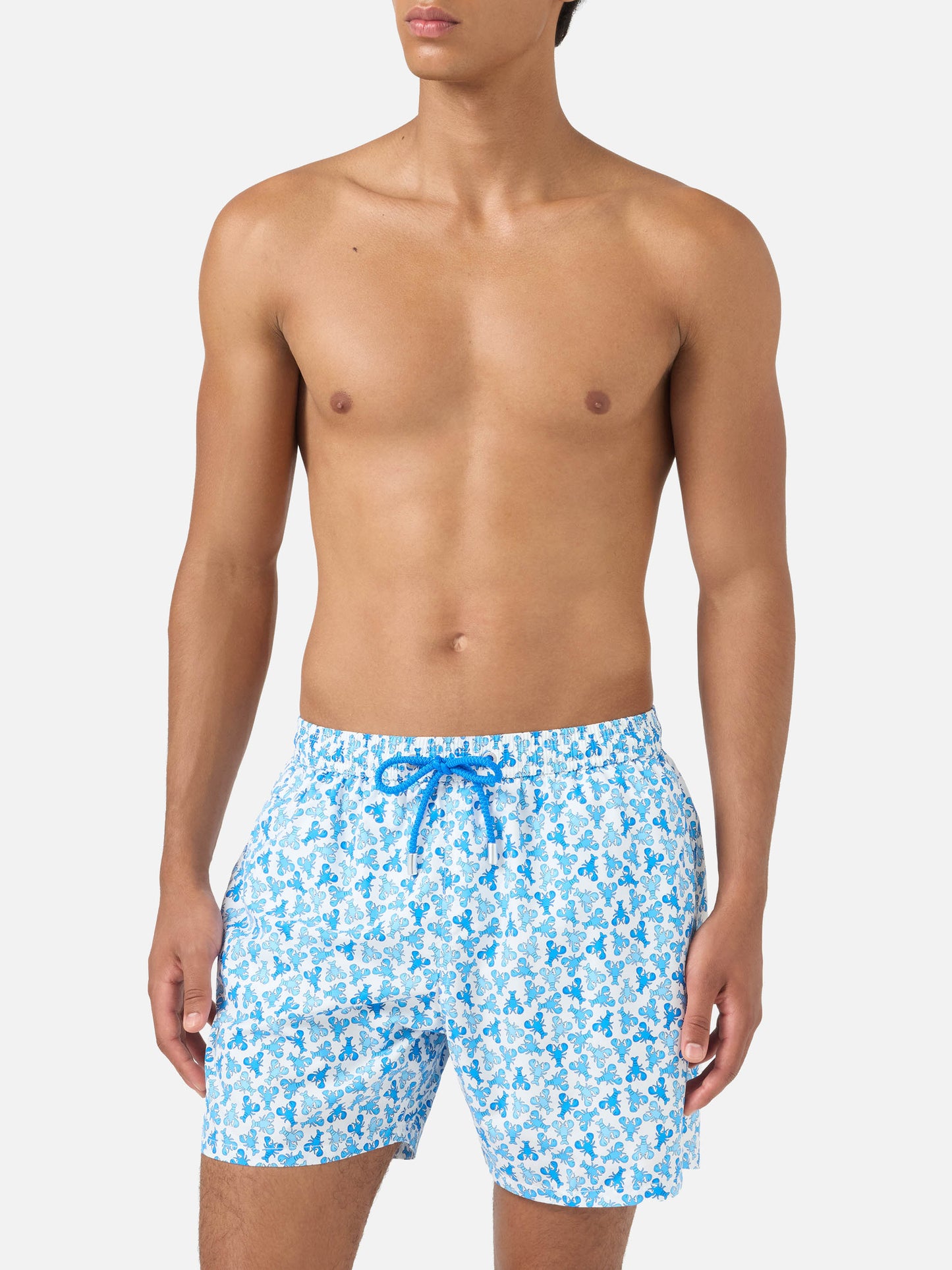 Lighting Micro Fantasy white lobster print swim shorts