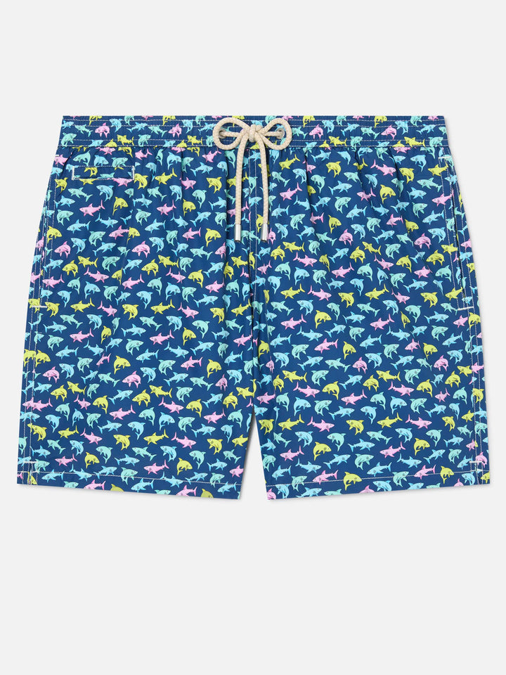 Lighting Micro Fantasy blue shark print swim shorts