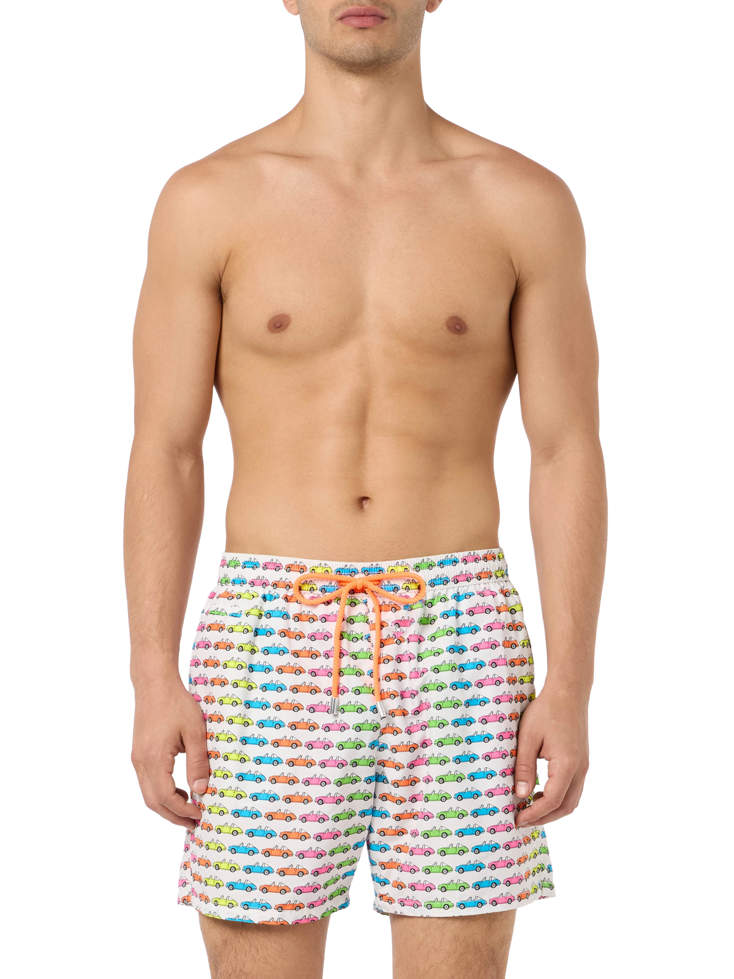 Man lightweight fabric swim-shorts Lighting Micro Fantasy with car print - MC2 Saint Barth