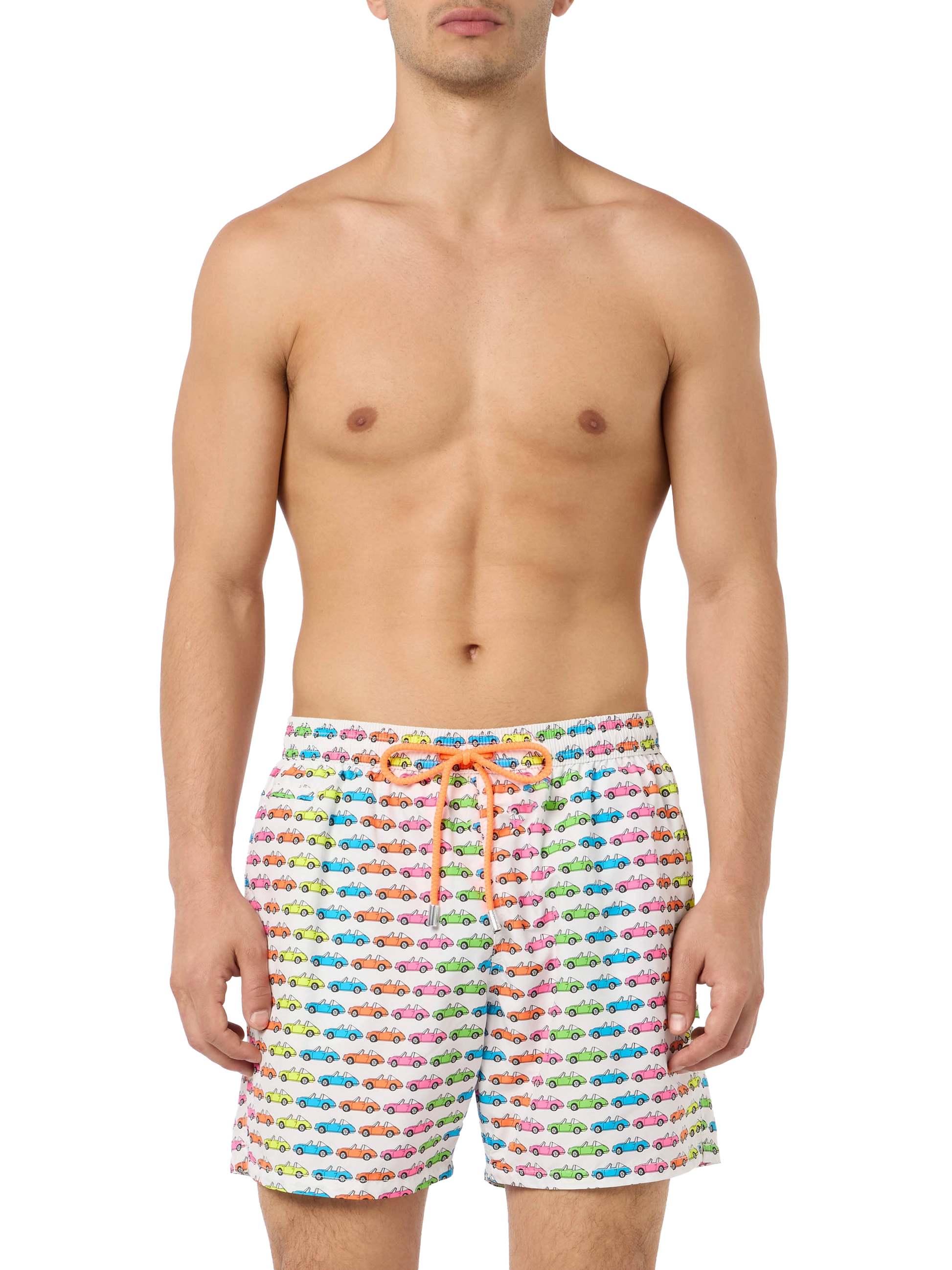 Man lightweight fabric swim-shorts Lighting Micro Fantasy with car print - MC2 Saint Barth