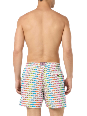 Man lightweight fabric swim-shorts Lighting Micro Fantasy with car print - MC2 Saint Barth