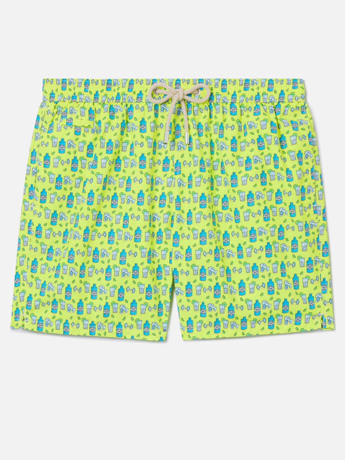 Badeshorts mit Lighting gin and gym-Print 