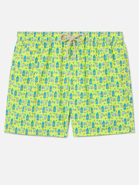 Badeshorts mit Lighting gin and gym-Print 