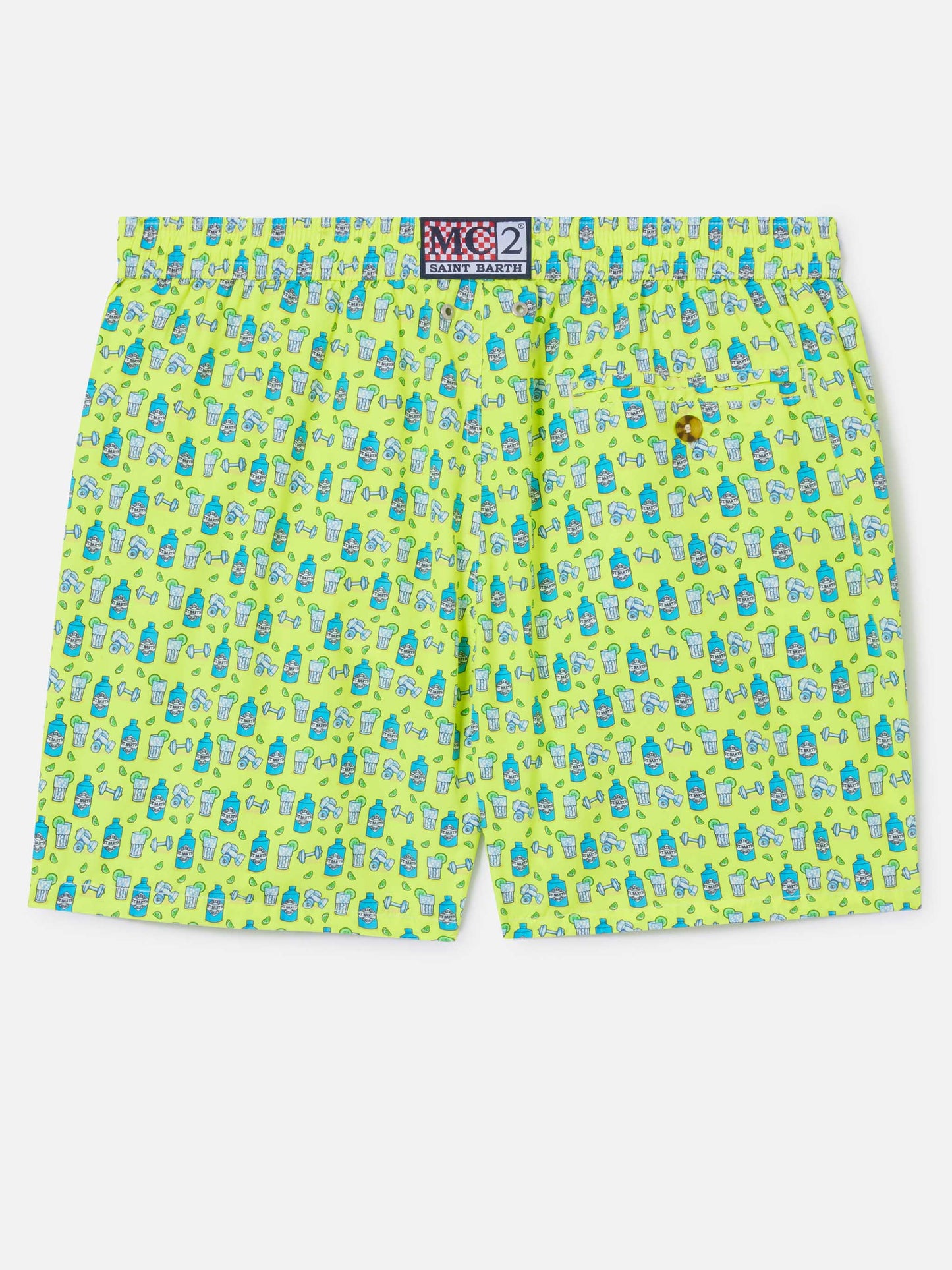 Badeshorts mit Lighting gin and gym-Print 