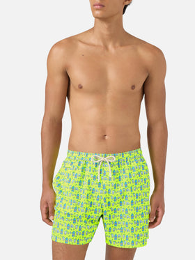 Badeshorts mit Lighting gin and gym-Print 
