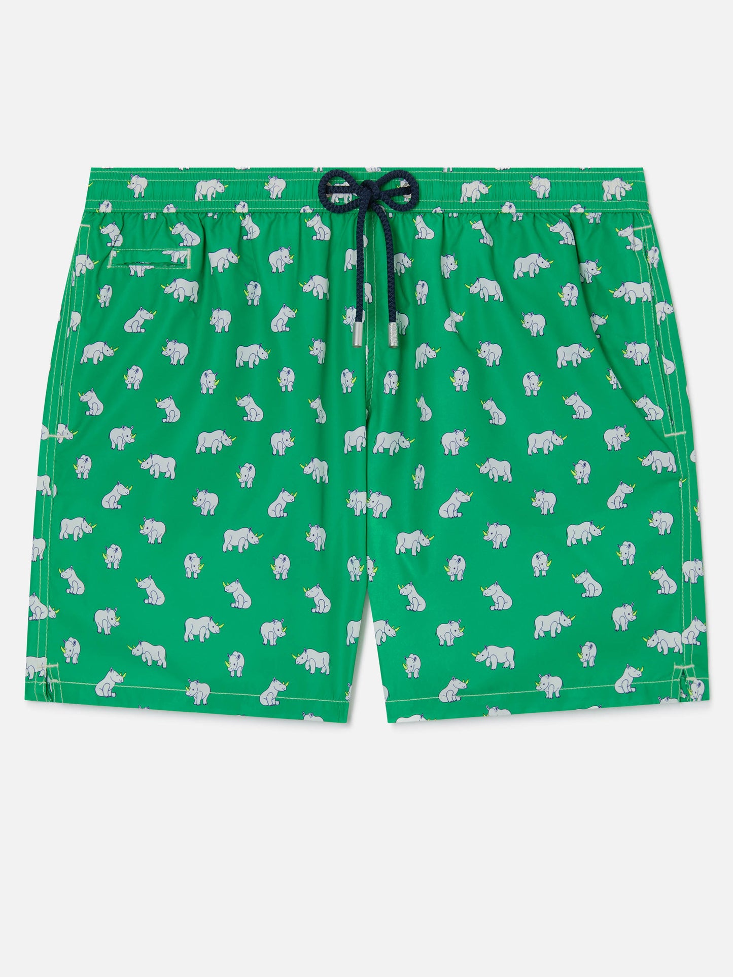 Lighting Micro Fantasy swim shorts in technical fabric with rhino pattern in green and multicolor