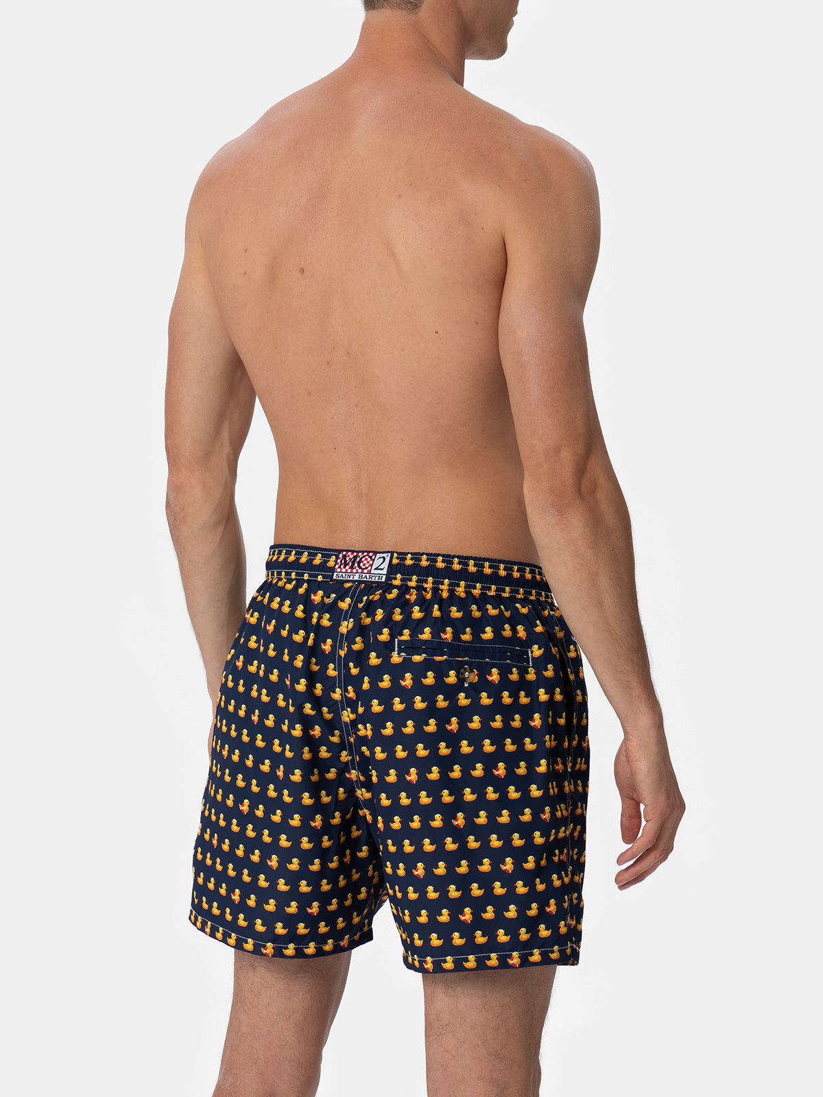 Man lightweight fabric swim-shorts Lighting Micro Fantasy with ducky print - MC2 Saint Barth