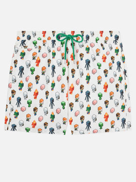Lightweight fabric swim shorts Lighting with Minecraft print | MINECRAFT® SPECIAL EDITION