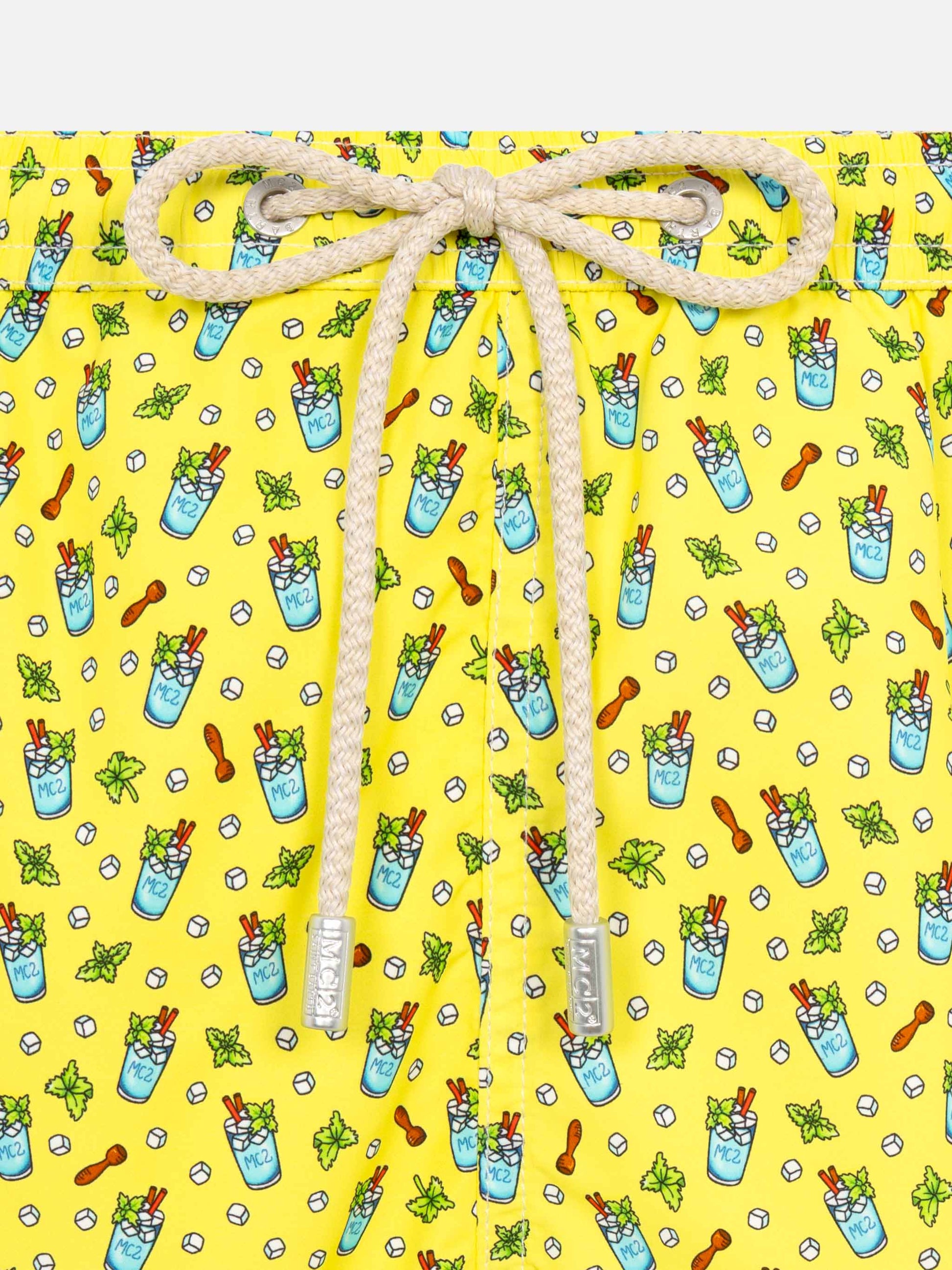 Lightweight fabric swim shorts Lighting with mojito print - MC2 Saint Barth