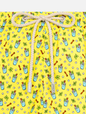 Lightweight fabric swim shorts Lighting with mojito print - MC2 Saint Barth