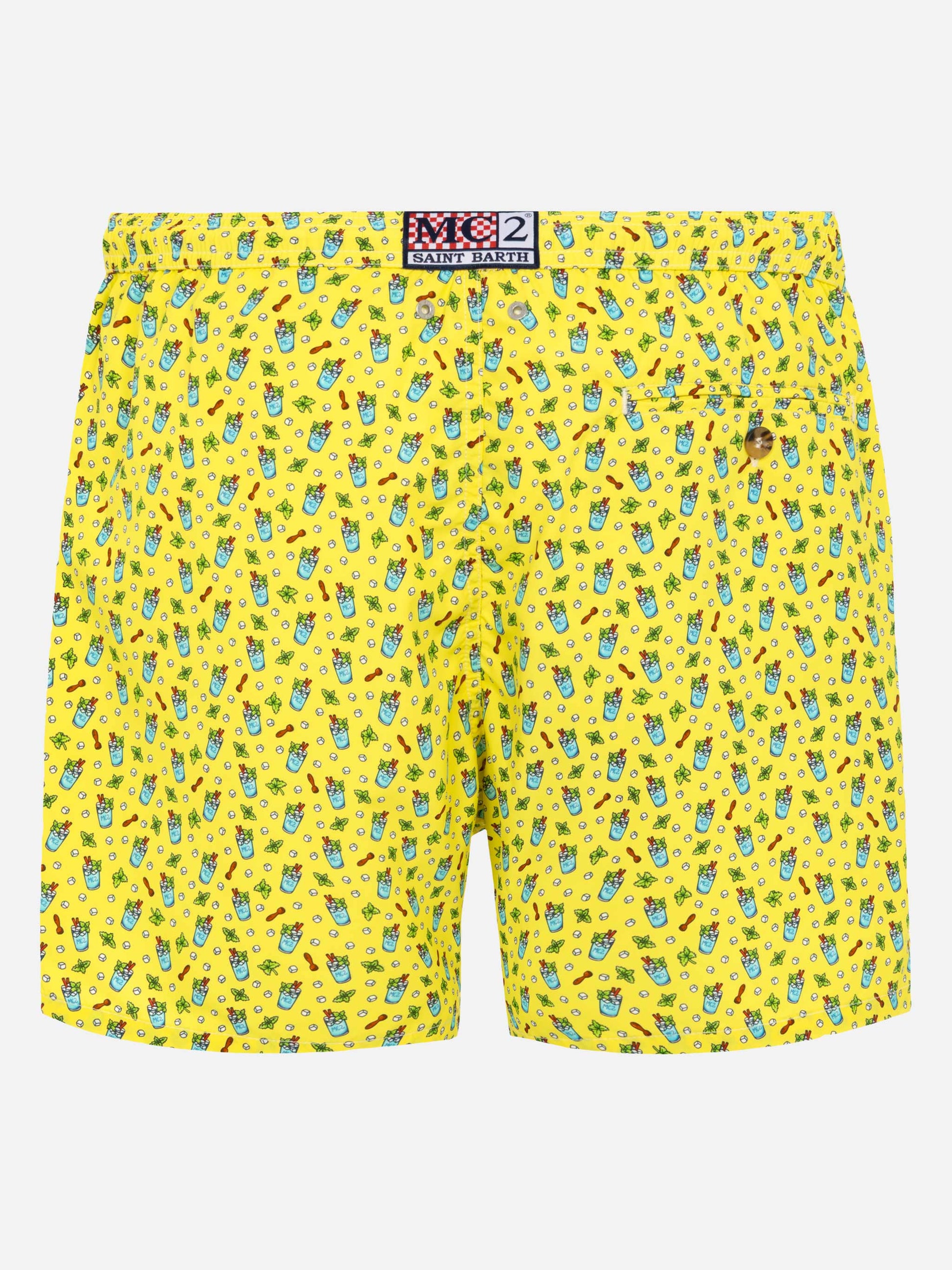 Lightweight fabric swim shorts Lighting with mojito print - MC2 Saint Barth