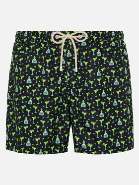 Lightweight fabric swim shorts Lighting with margarita print