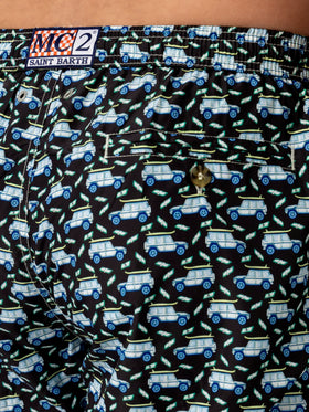 Lightweight fabric swim shorts Lighting with off-road car print - MC2 Saint Barth