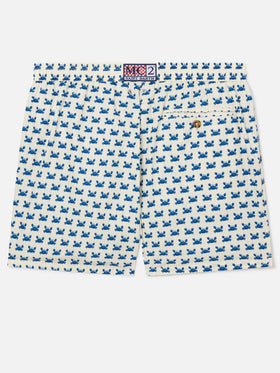 Short de bain White Lighting Micro avec imprimé crab all-over 