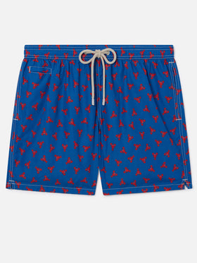 Short de bain Lighting Micro bleu marine avec mini imprimé homard all-over 