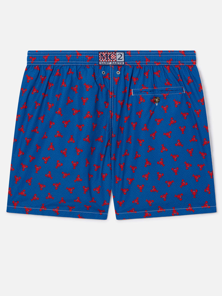 Navy Lighting Micro swim shorts with mini lobster all-over print
