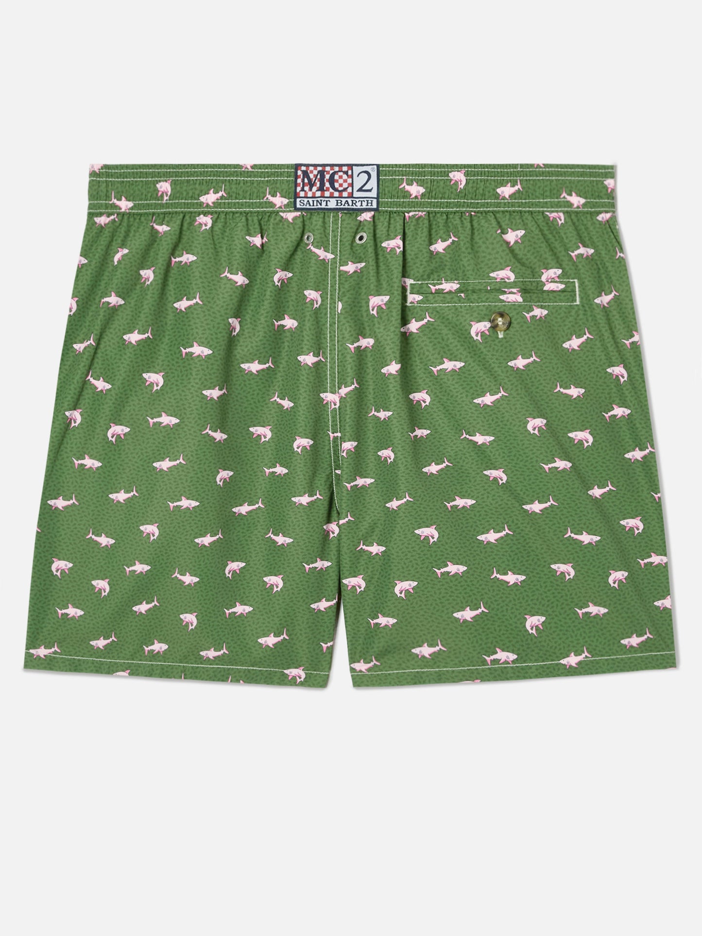 Green Lighting Micro swim shorts with pink sharks print