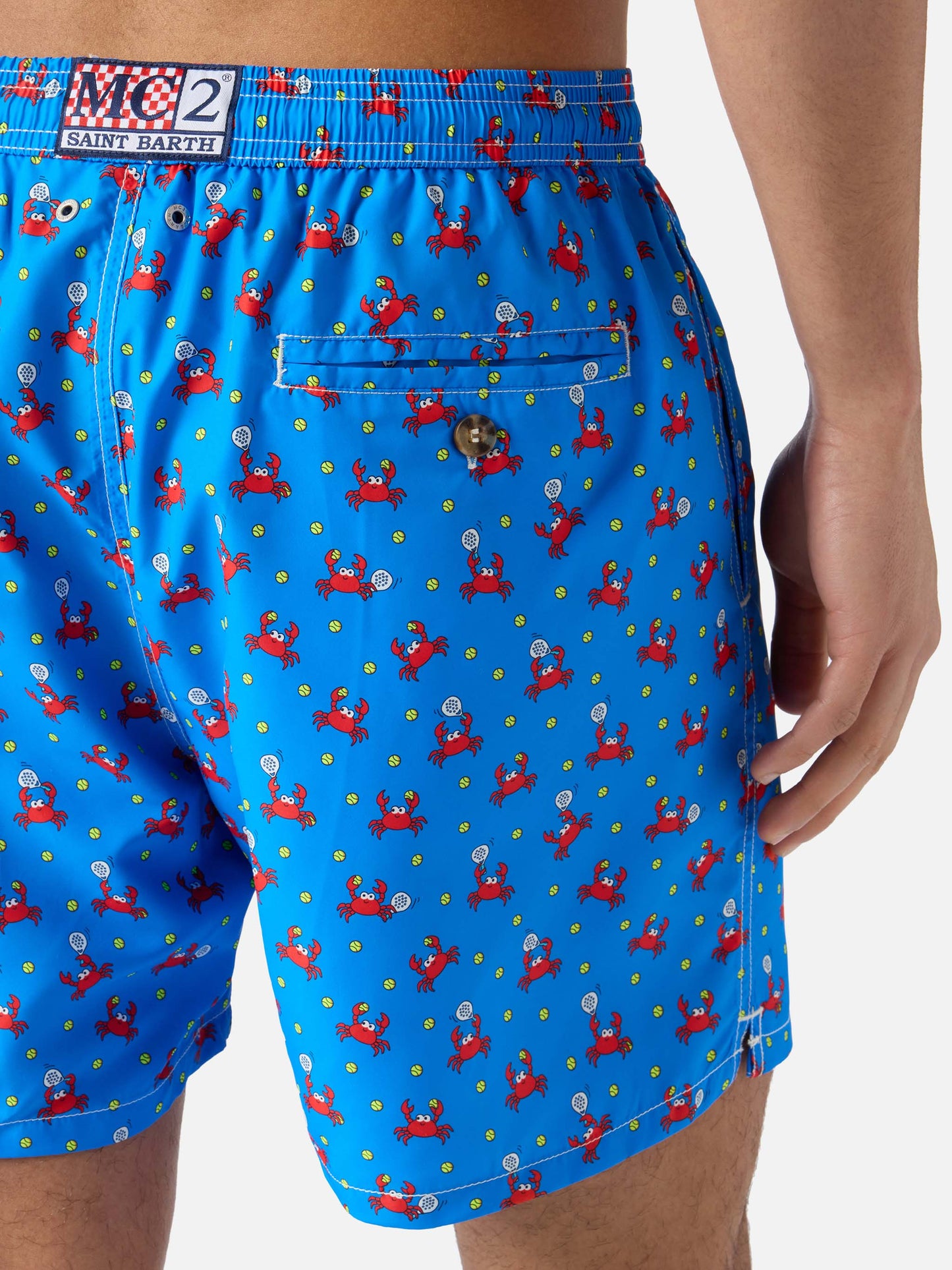 Bañador corto Micro Lighting Bluette con estampado de cangrejo padel 