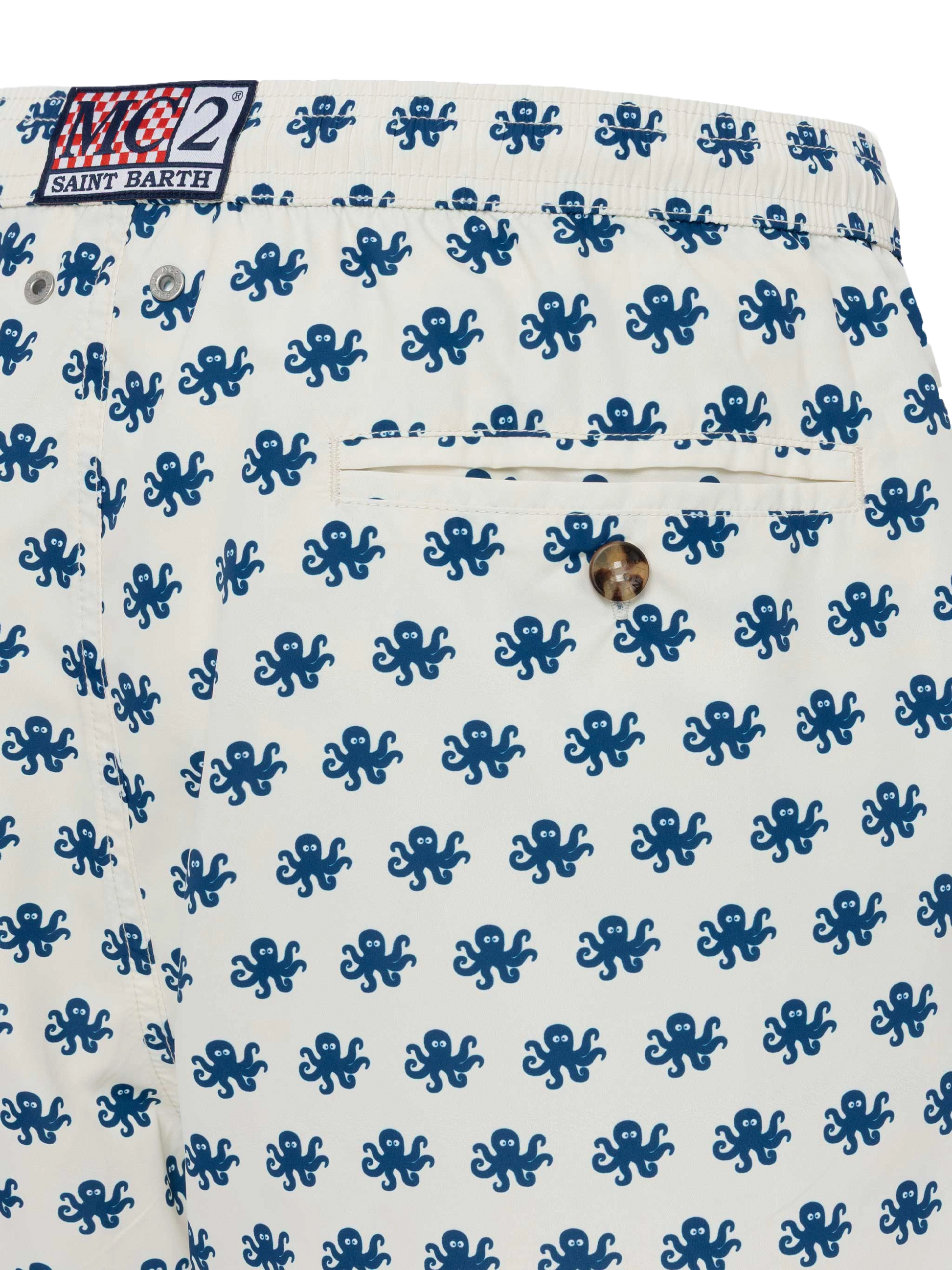 Lightweight fabric swim shorts Lighting with octopus print - MC2 Saint Barth