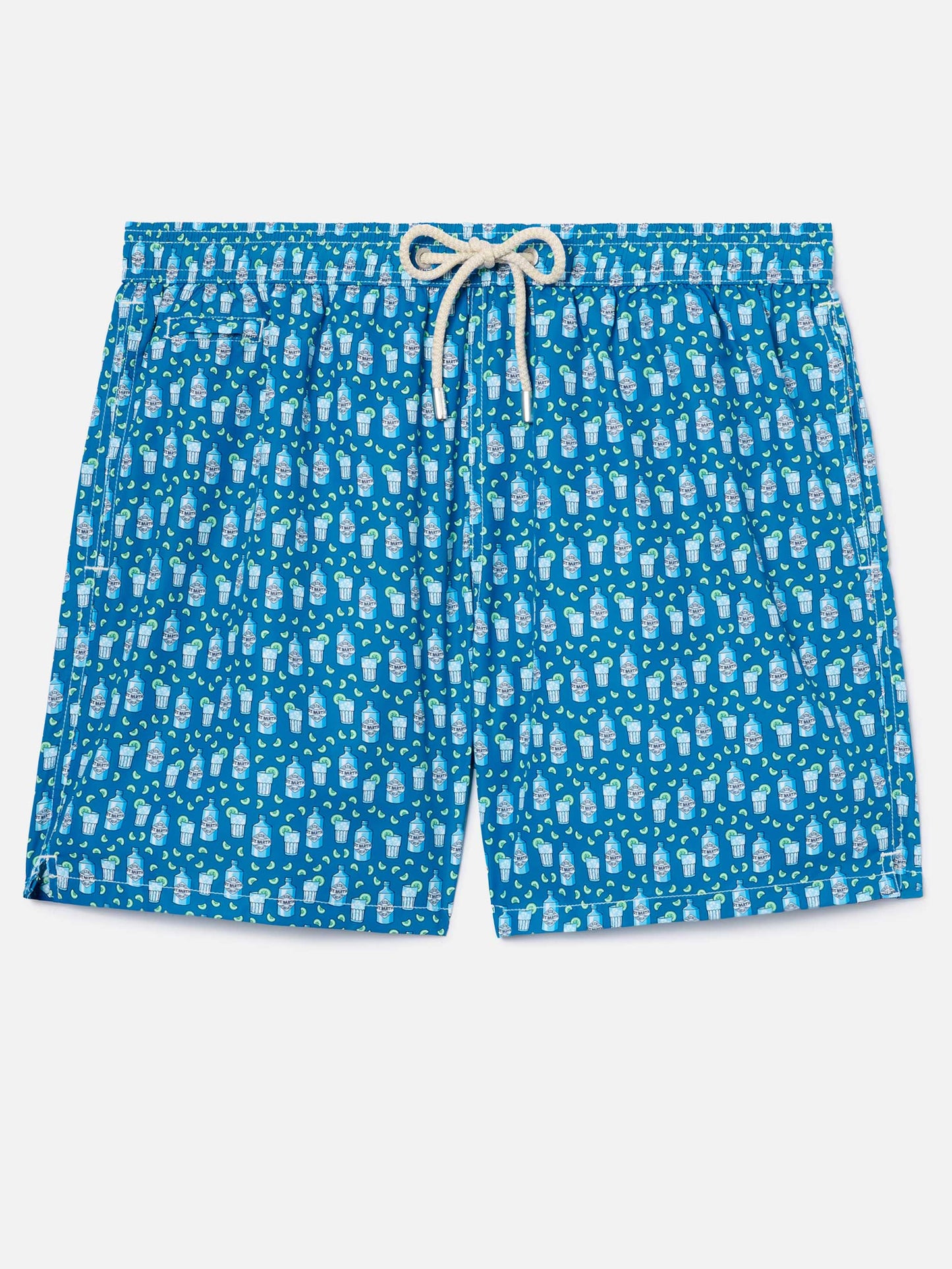 Light blue Lighting Micro swim shorts with cocktail print