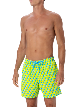 Man lightweight fabric swim-shorts Lighting Micro Fantasy with padel print - MC2 Saint Barth
