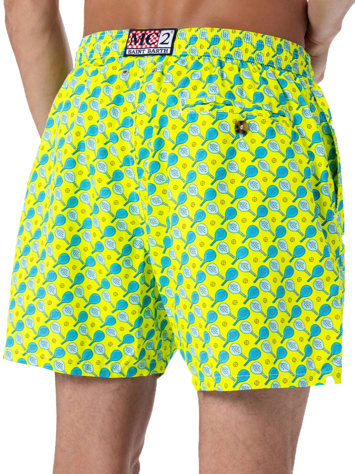 Man lightweight fabric swim-shorts Lighting Micro Fantasy with padel print - MC2 Saint Barth