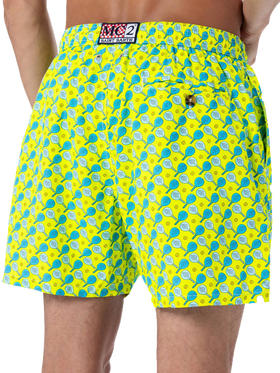 Man lightweight fabric swim-shorts Lighting Micro Fantasy with padel print - MC2 Saint Barth