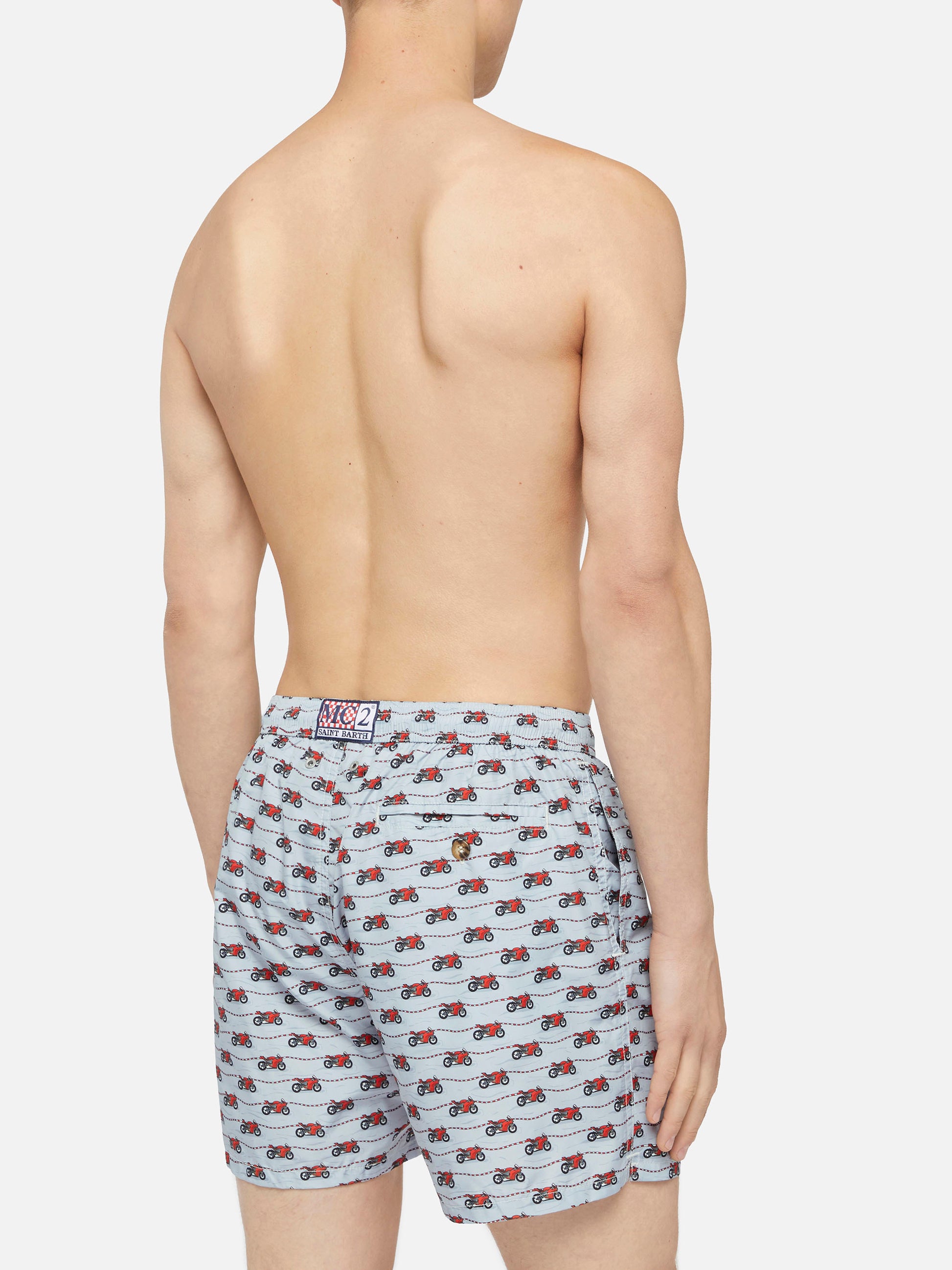 Lightweight fabric swim shorts Lighting with Ducati print | DUCATI MOTOR SPECIAL EDITION - MC2 Saint Barth