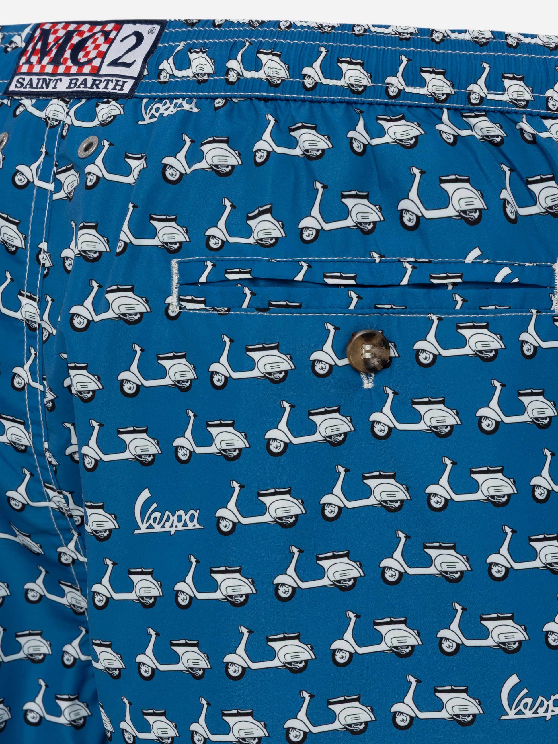 Lightweight fabric swim shorts Lighting with Vespa print | VESPA SPECIAL EDITION - MC2 Saint Barth