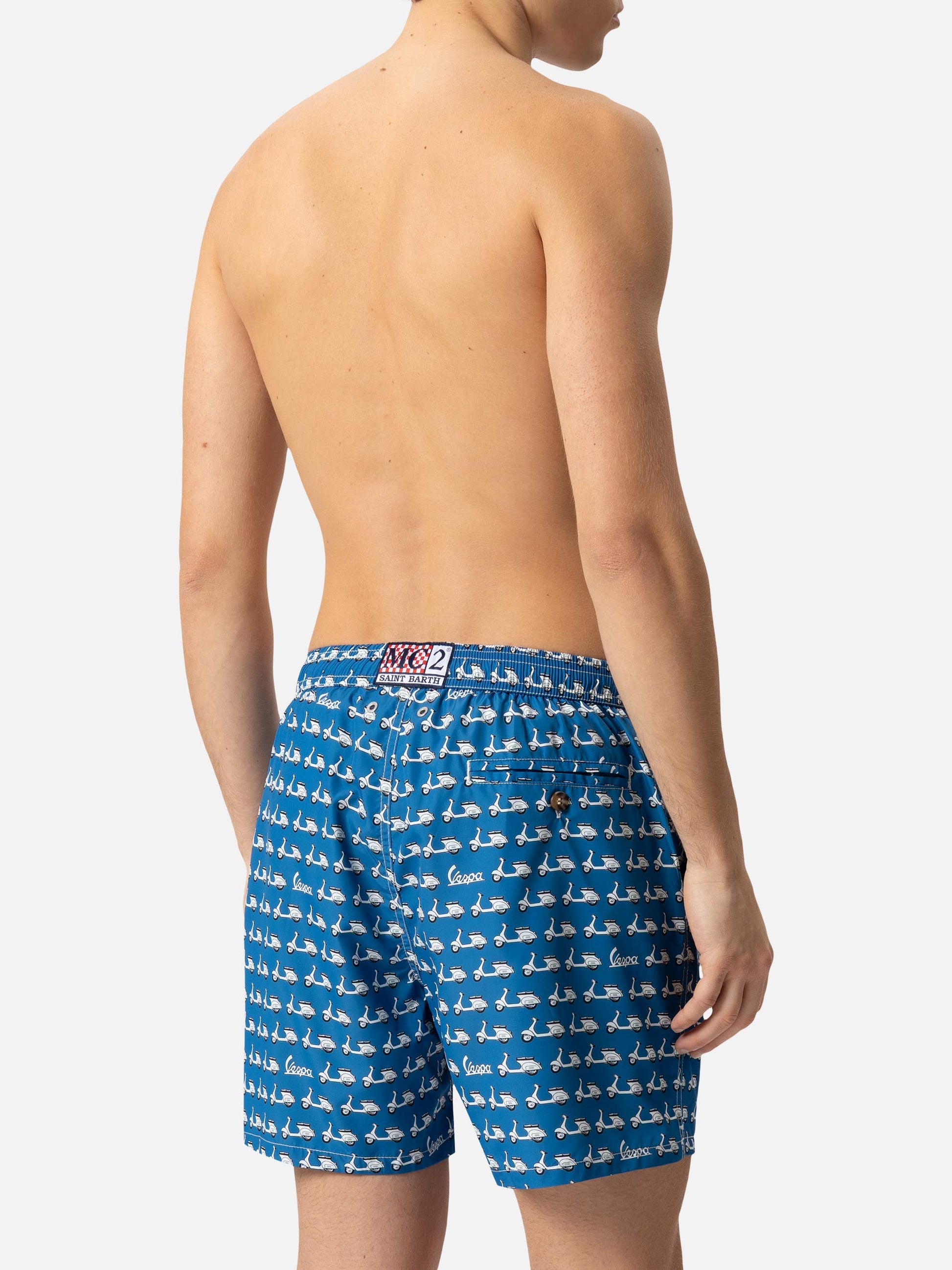 Lightweight fabric swim shorts Lighting with Vespa print | VESPA SPECIAL EDITION - MC2 Saint Barth