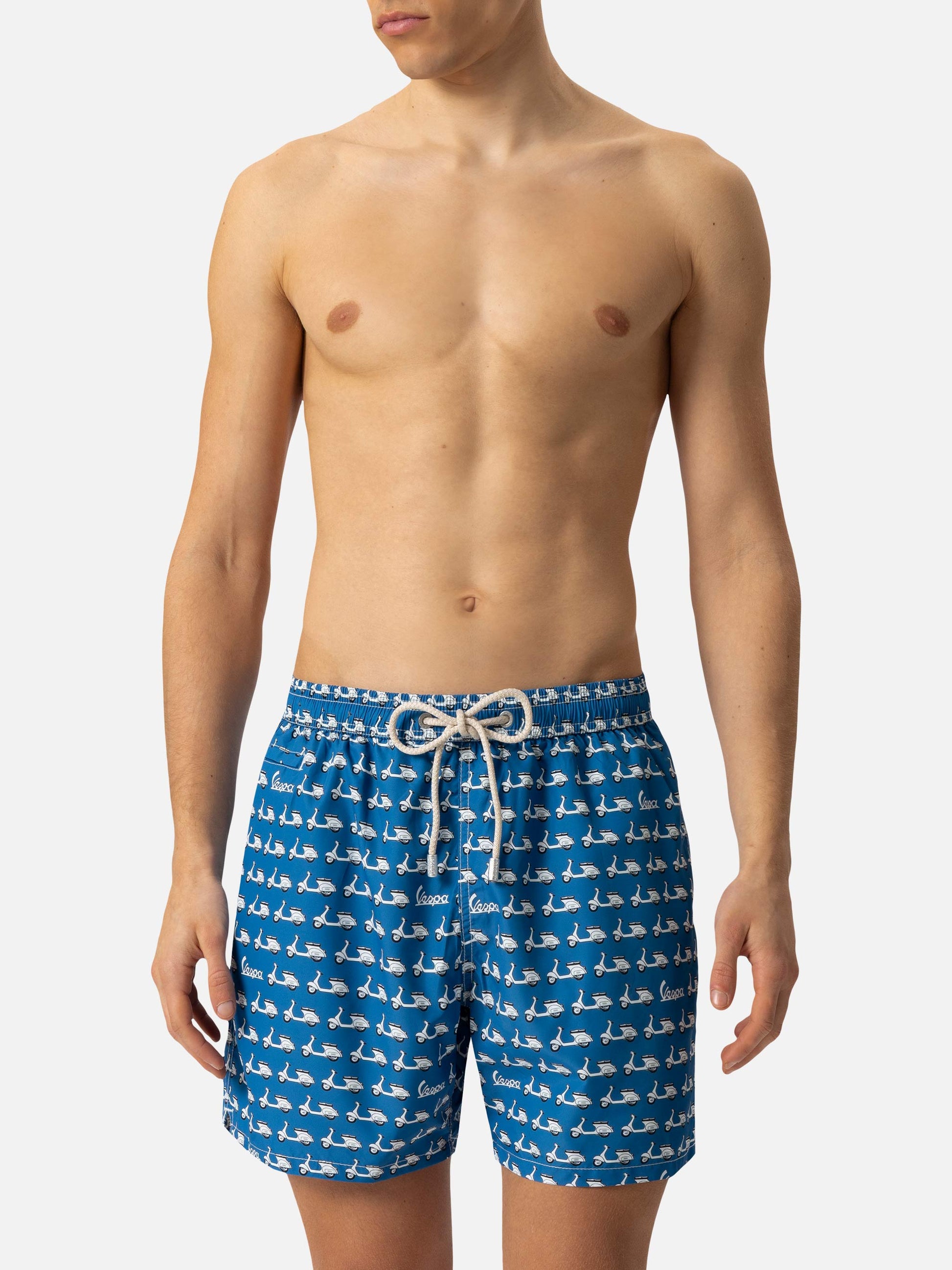 Lightweight fabric swim shorts Lighting with Vespa print | VESPA SPECIAL EDITION - MC2 Saint Barth