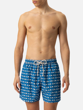 Lightweight fabric swim shorts Lighting with Vespa print | VESPA SPECIAL EDITION - MC2 Saint Barth