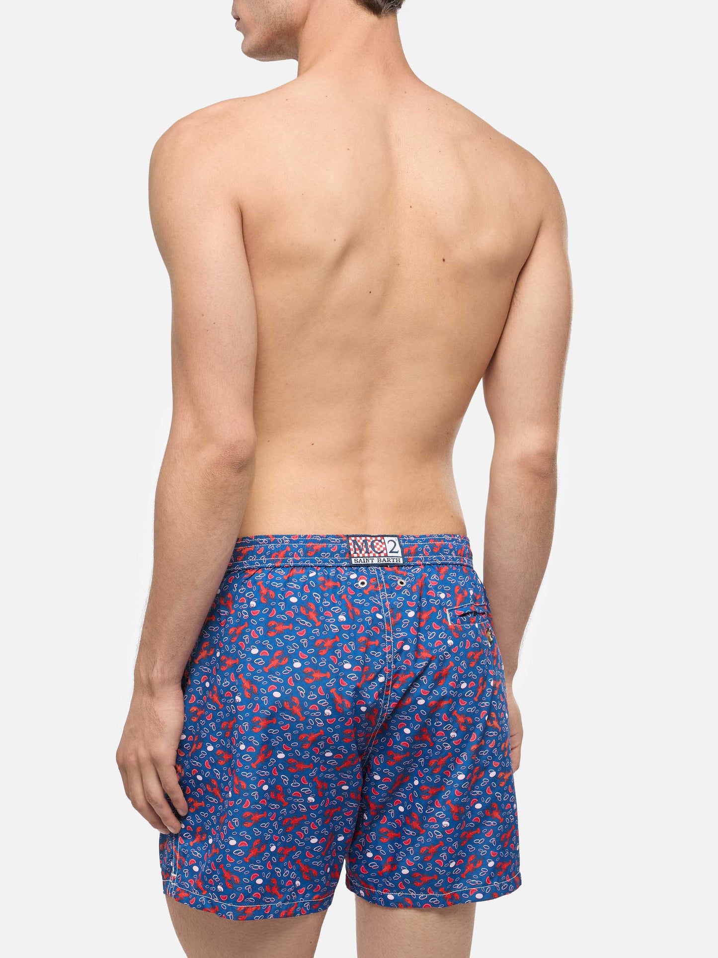 Badehose Lighting aus leichtem Stoff mit Hummer-Print 