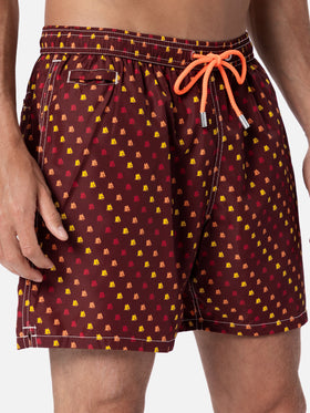 Man lightweight fabric swim-shorts Lighting Micro Fantasy with Roma print | AS ROMA SPECIAL EDITION - MC2 Saint Barth