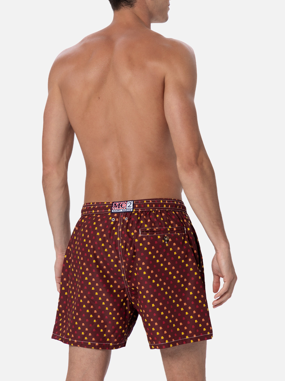 Man lightweight fabric swim-shorts Lighting Micro Fantasy with Roma print | AS ROMA SPECIAL EDITION - MC2 Saint Barth