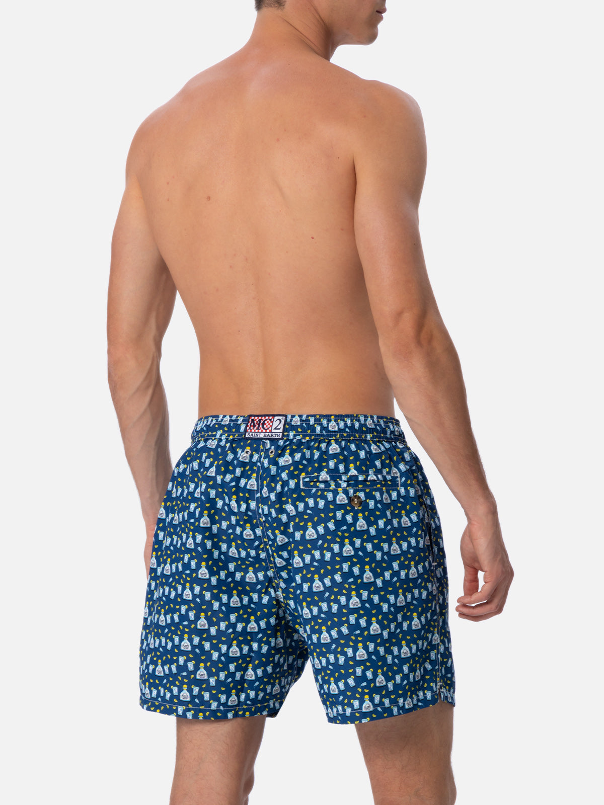 Man lightweight fabric swim-shorts Lighting Micro Fantasy with Tequila print - MC2 Saint Barth