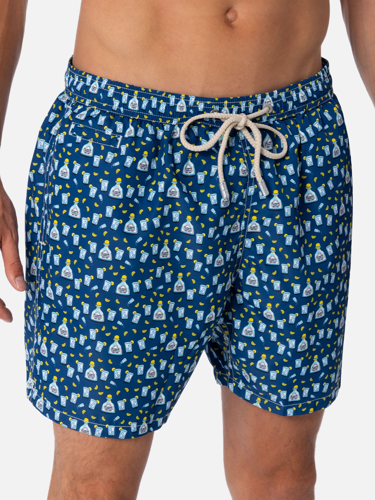 Man lightweight fabric swim-shorts Lighting Micro Fantasy with Tequila print - MC2 Saint Barth