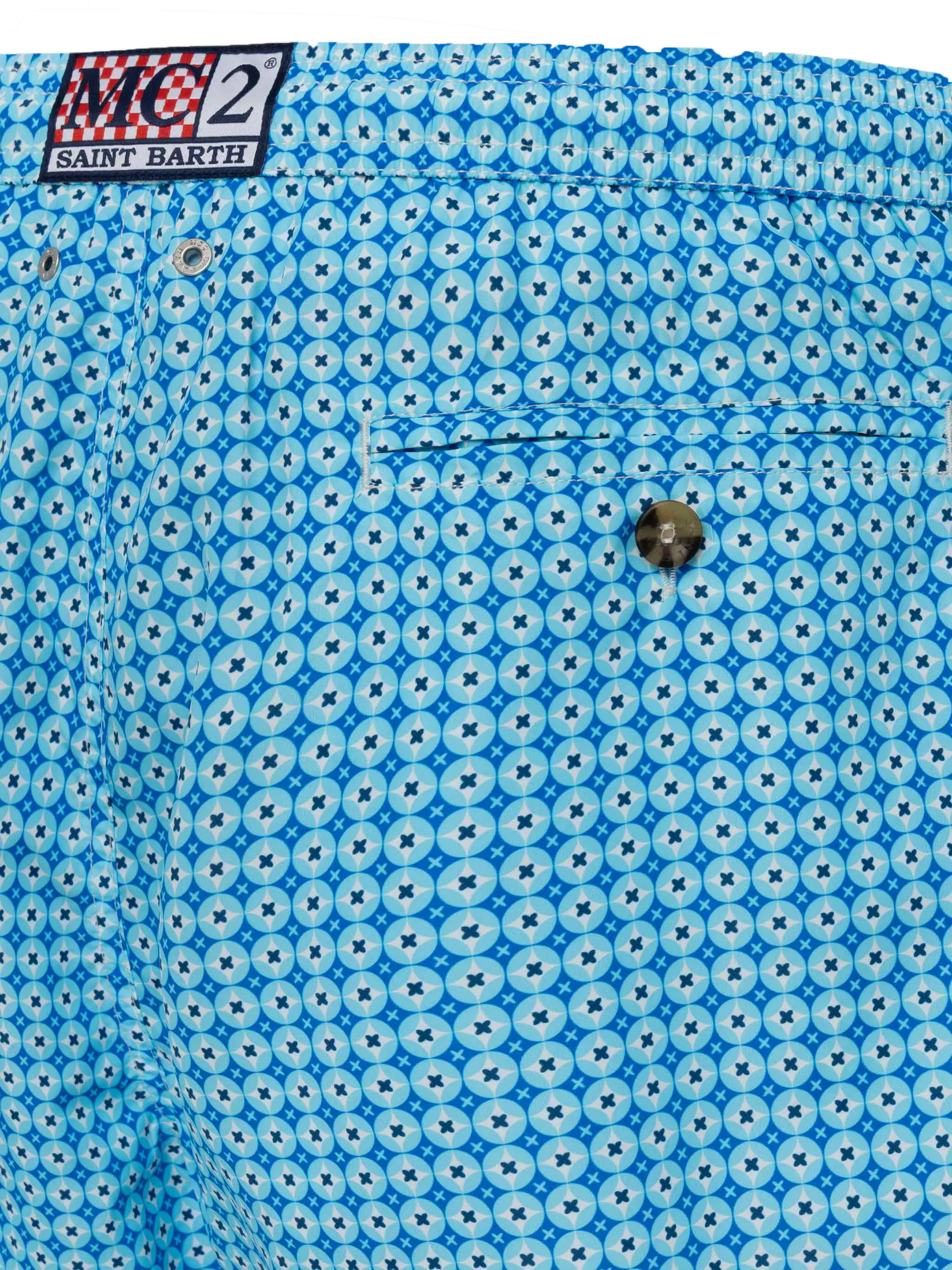 Lightweight fabric swim shorts Lighting with sporty geometric print - MC2 Saint Barth