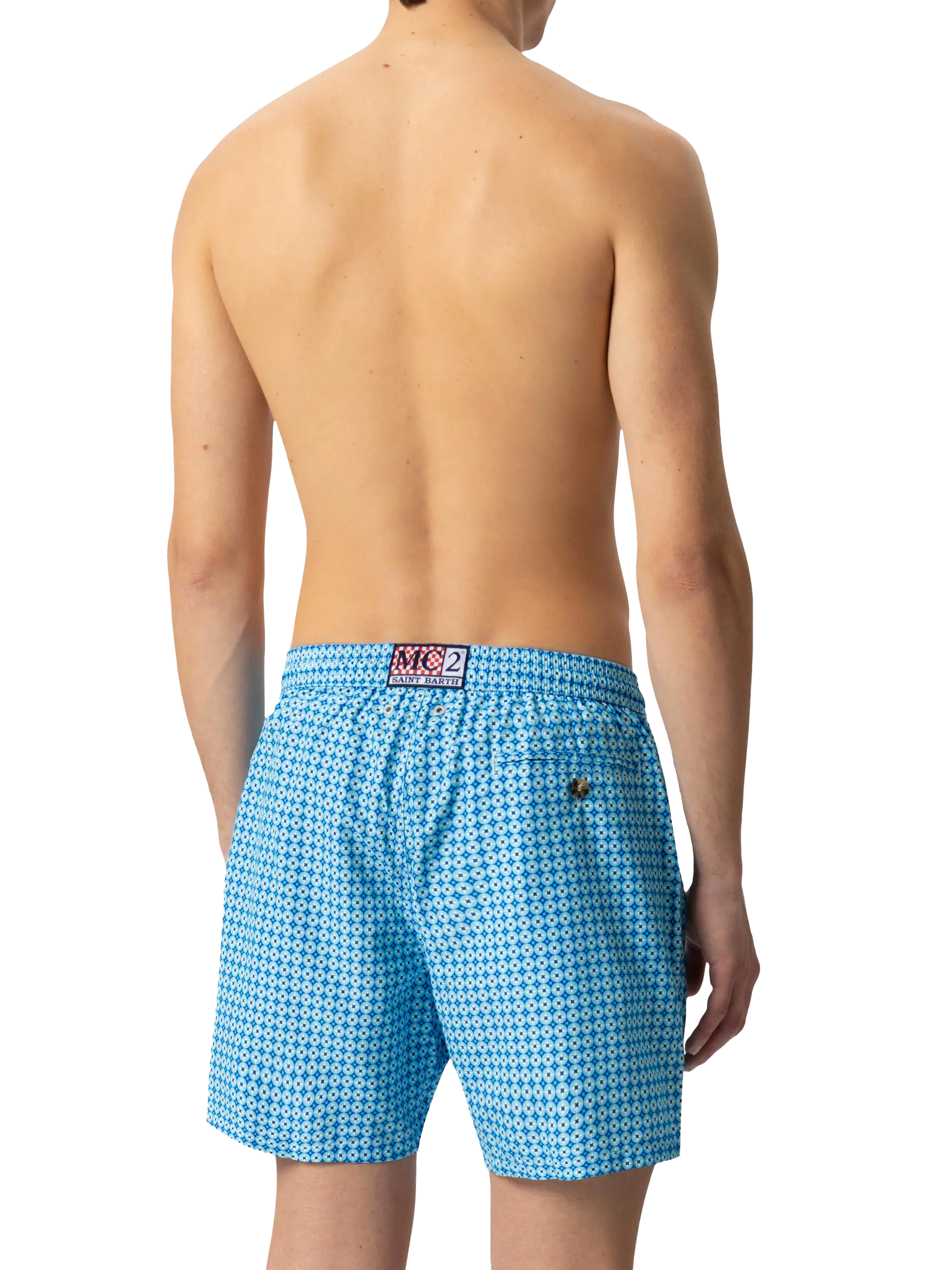 Lightweight fabric swim shorts Lighting with sporty geometric print - MC2 Saint Barth
