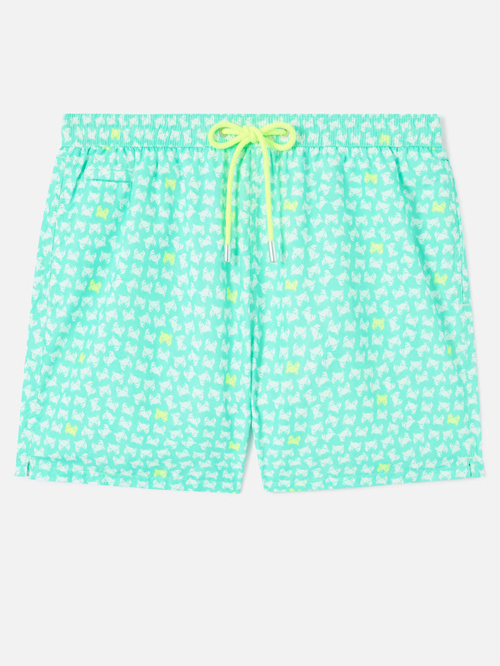 Short de bain à imprimé crabe jaune Lighting 