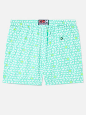 Lighting yellow crab print swim shorts