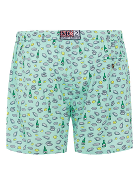 Lightweight fabric swim shorts Lighting with oyster and bottle print - MC2 Saint Barth