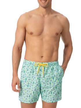 Lightweight fabric swim shorts Lighting with oyster and bottle print - MC2 Saint Barth