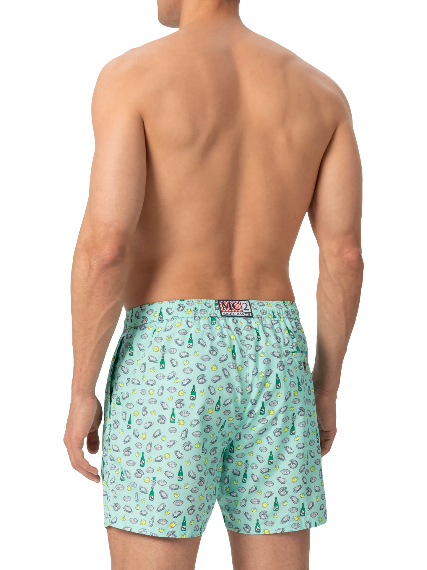 Lightweight fabric swim shorts Lighting with oyster and bottle print - MC2 Saint Barth