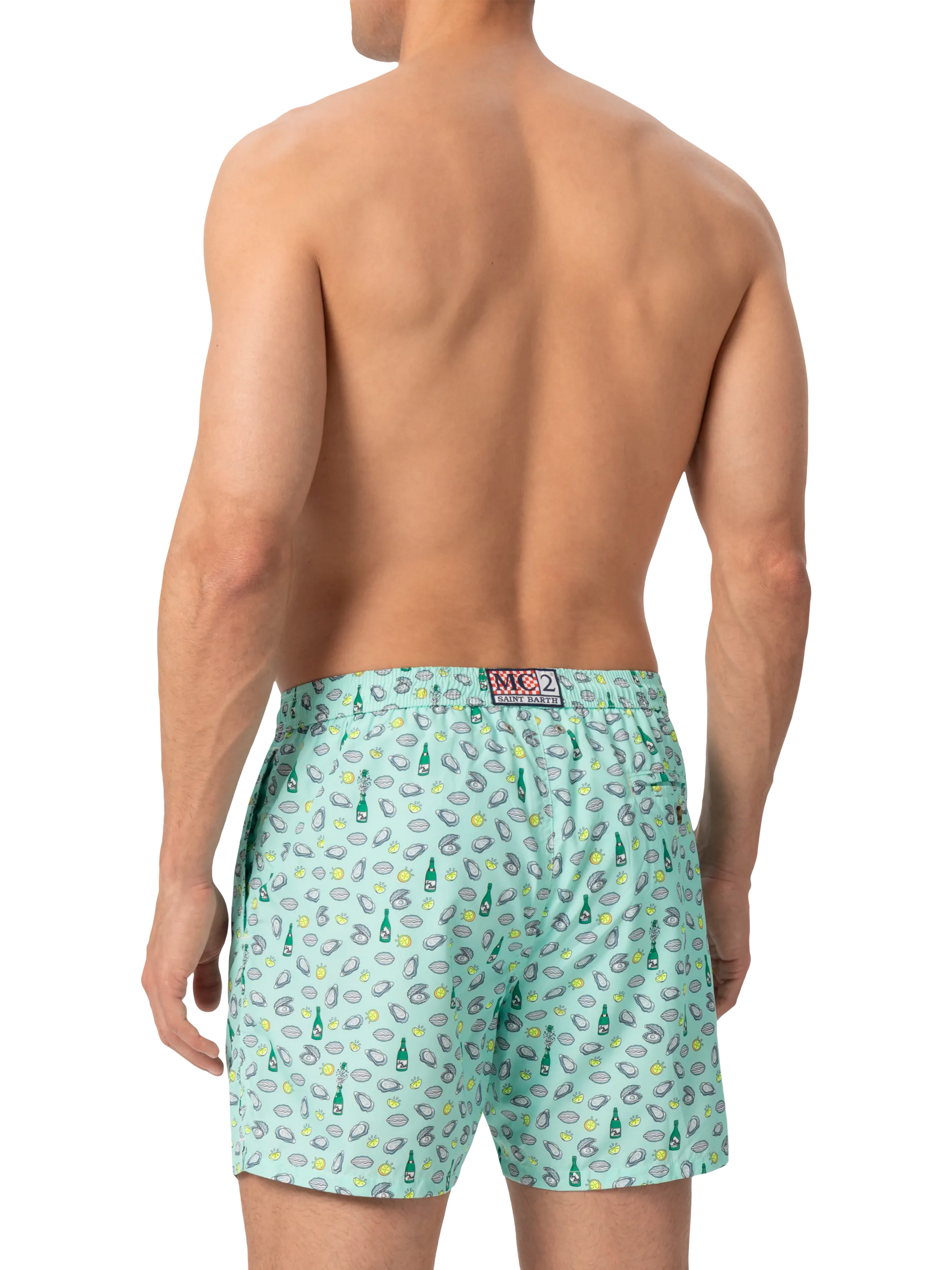 Lightweight fabric swim shorts Lighting with oyster and bottle print - MC2 Saint Barth
