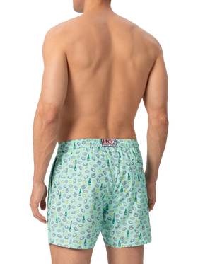 Lightweight fabric swim shorts Lighting with oyster and bottle print - MC2 Saint Barth
