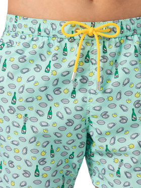 Lightweight fabric swim shorts Lighting with oyster and bottle print - MC2 Saint Barth