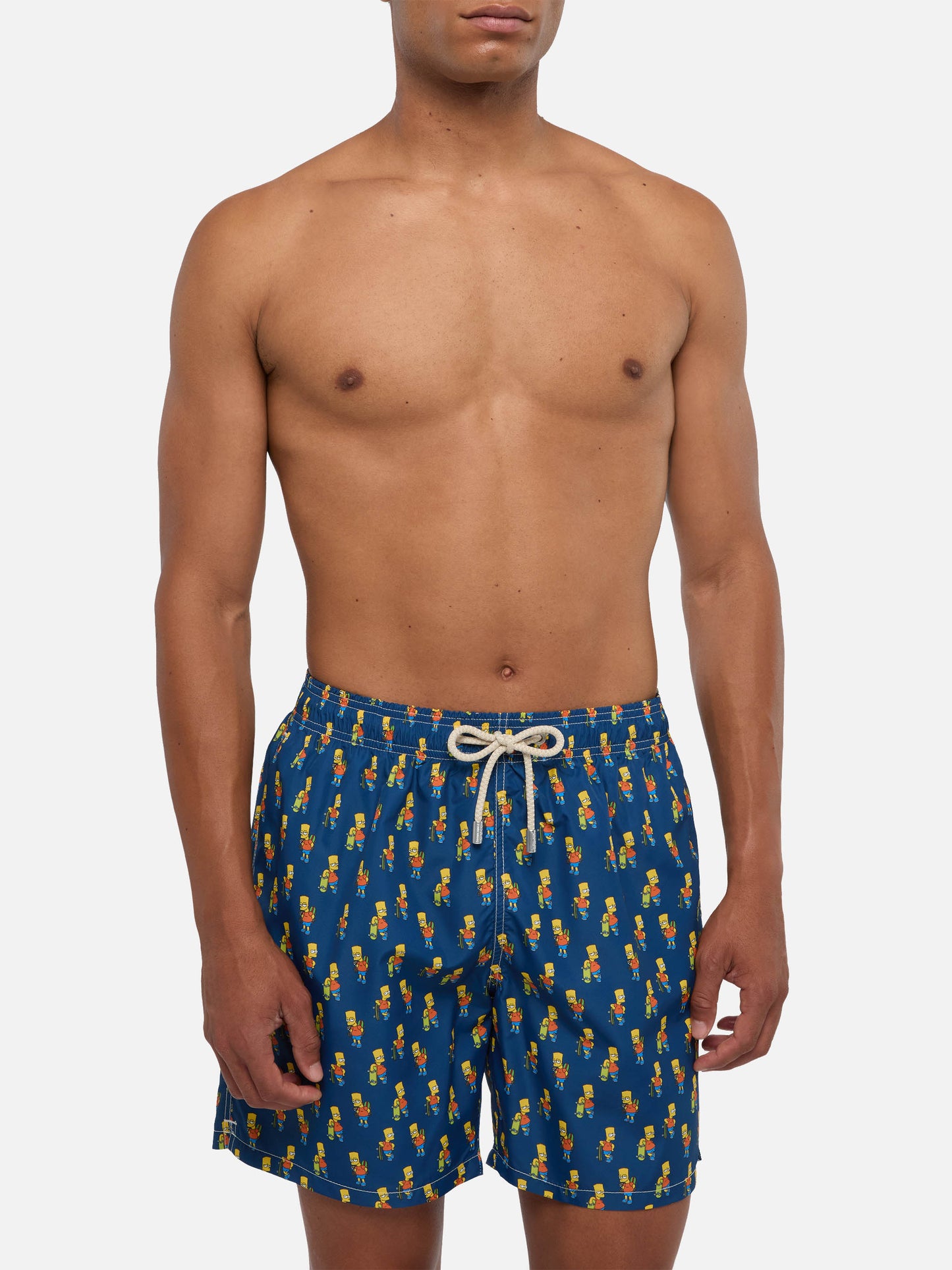 Herren-Badeshorts aus leichtem Stoff mit Skater-Bart-Aufdruck | DIE SIMPSONS-SONDERAUSGABE