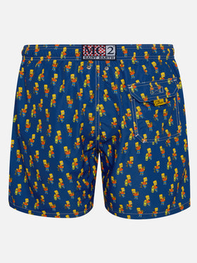 Herren-Badeshorts aus leichtem Stoff mit Skater-Bart-Aufdruck | DIE SIMPSONS-SONDERAUSGABE